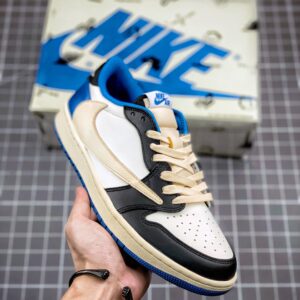 Fragment x TS x Air Jordan 1 Low White, blue, black