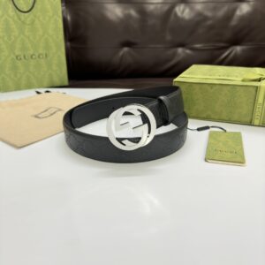 Gucci Embossed Leather Belt