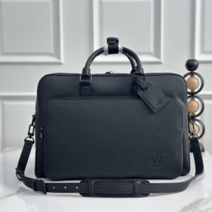 LV Black Full-Leather Weekender Bag