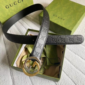 GUCCI Embossed Leather Belt Series