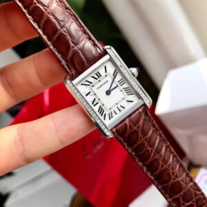 Cartier Tank (Small Model) ?C Alligator Leather Strap & Genuine Diamonds