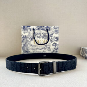 DIOR Black Mini Oblique Print Belt